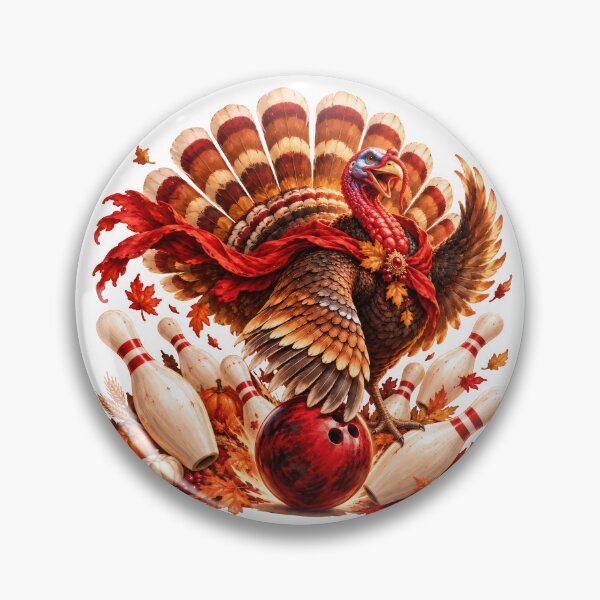 Item preview, Turkey Strike Bowling – Thanksgiving Bowling Design designed and sold by VikArt7.