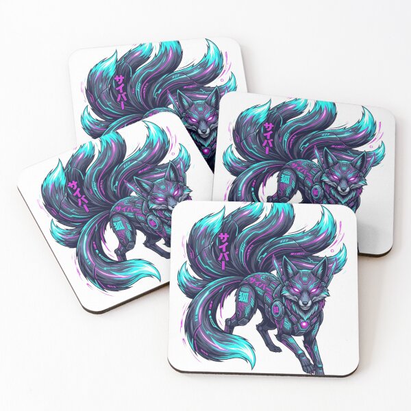 Item preview, Cyberpunk Nine Tailed Kitsune Fox Art designed and sold by RoyalDeluxGo.