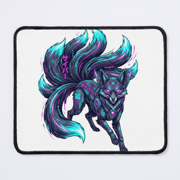Item preview, Cyberpunk Nine Tailed Kitsune Fox Art designed and sold by RoyalDeluxGo.
