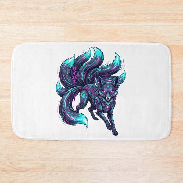 Item preview, Cyberpunk Nine Tailed Kitsune Fox Art designed and sold by RoyalDeluxGo.