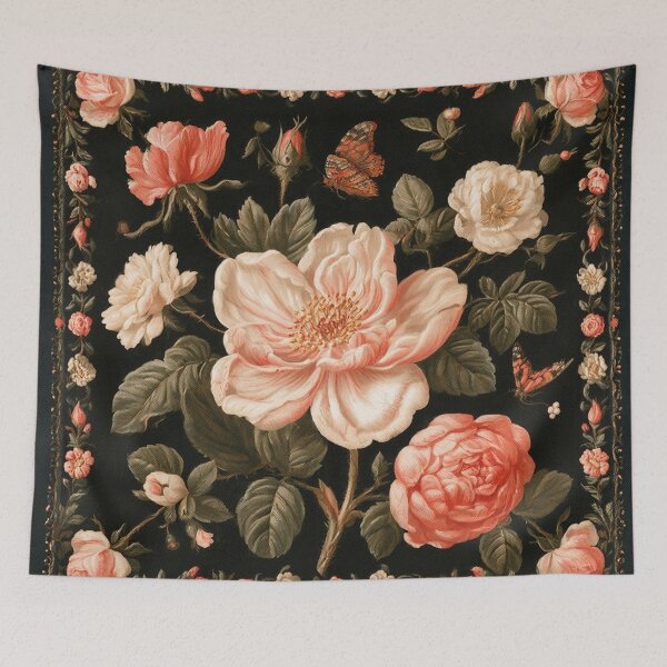 Item preview, Blush Roses After Dark | Vintage Floral on Black designed and sold by Neural Artifex.
