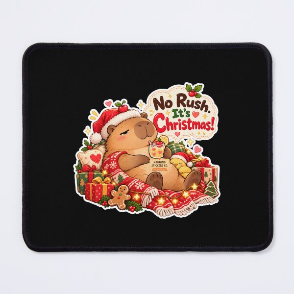 Item preview, NO RUSH. IT'S CHRISTMAS! 2026 BY NAGGINGSTICKERSCO. NAGGING CAPYBARA'S A VERY NAGGING CHRISTMAS! COLLECTION | BLACK Edition | No.01 designed and sold by LaMaisonOfMY.