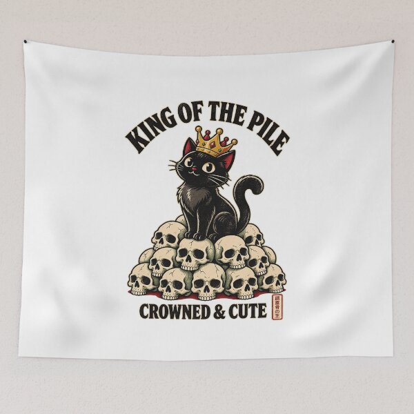 Item preview, King Of The Pile Crowned Cat designed and sold by tollaru.