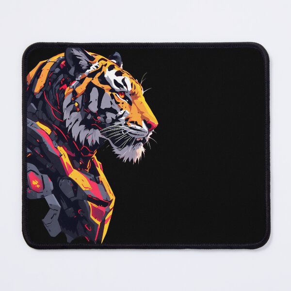 Item preview, Neon Cyberpunk Mecha Tiger - Gaming Poster designed and sold by Cyber Gold Studio.