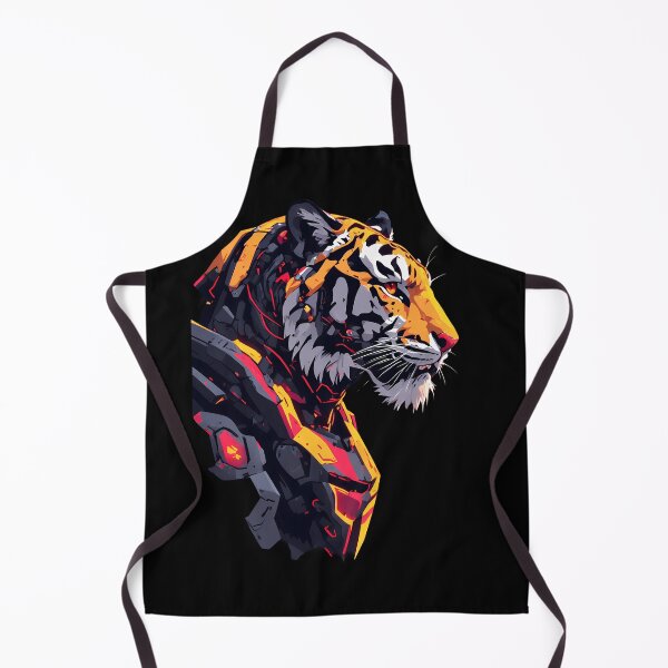 Item preview, Neon Cyberpunk Mecha Tiger - Gaming Poster designed and sold by Cyber Gold Studio.