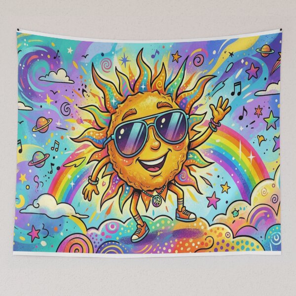 Item preview, Groovy Psychedelic Sun Retro 70s designed and sold by RetroRayz.