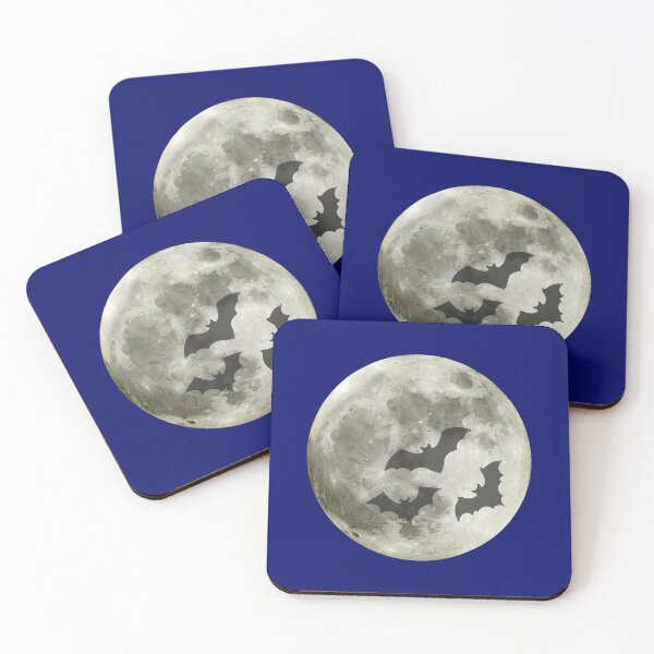 Item preview, Vintage Full Moon with bats | Antique Lunar Texture Art designed and sold by urmoments.