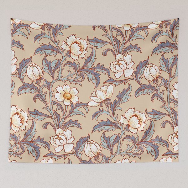Item preview, Granny Couch Floral - William Morris Inspired - Soft Beige designed and sold by TigaTiga.