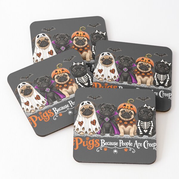 Item preview, Pugs Because People Are Creepy Halloween Spooky Funny T-Shirt designed and sold by LASTIQUE-dd.