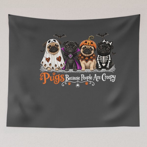 Item preview, Pugs Because People Are Creepy Halloween Spooky Funny T-Shirt designed and sold by LASTIQUE-dd.