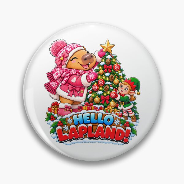 Item preview, Cute Lapland Capybara Girl – Christmas Tree & Elf Adventure designed and sold by CapybaraTravels.