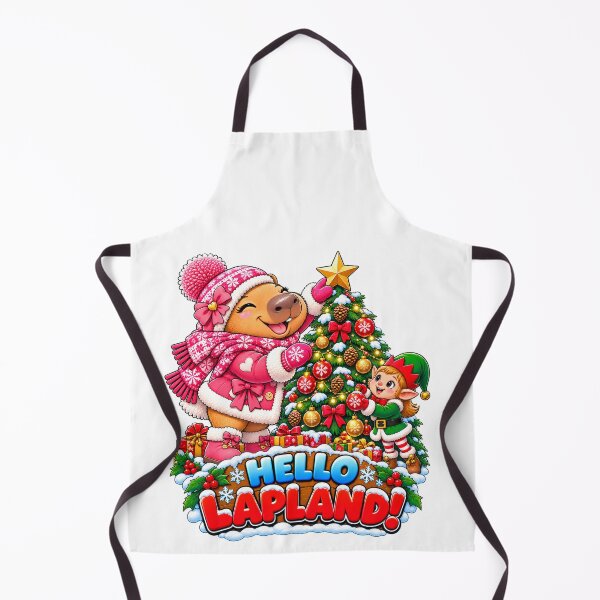 Item preview, Cute Lapland Capybara Girl – Christmas Tree & Elf Adventure designed and sold by CapybaraTravels.