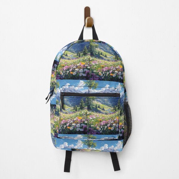 Item preview, Where The Wildflowers Meet The Mountains Gustav Klimt Flower Garden Nature Painting Landscape Scenery Digital Illustration designed and sold by Matt_Smith.