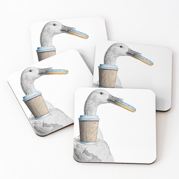 Item preview, Funny Duck from Behind with Coffee and Donut    designed and sold by PLisasPets.