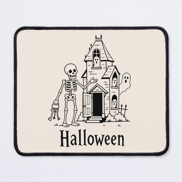 Item preview, Funny Skeleton Haunted House Welcome Halloween Spooky Ghost designed and sold by Modern Antique Atelier .
