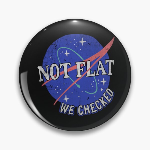 Item preview, Not Flat We Checked – Retro Space Science Humor designed and sold by Studio Bootleg.
