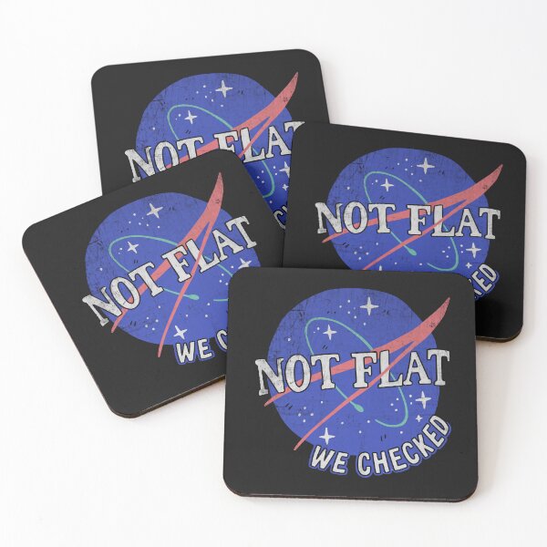 Item preview, Not Flat We Checked – Retro Space Science Humor designed and sold by Studio Bootleg.