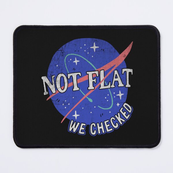 Item preview, Not Flat We Checked – Retro Space Science Humor designed and sold by Studio Bootleg.
