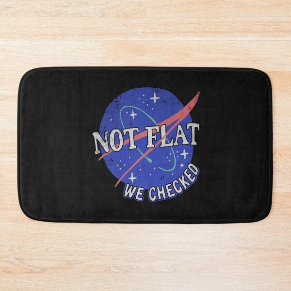 Item preview, Not Flat We Checked – Retro Space Science Humor designed and sold by Studio Bootleg.
