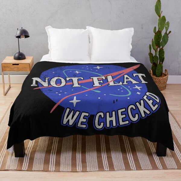 Item preview, Not Flat We Checked – Retro Space Science Humor designed and sold by Studio Bootleg.