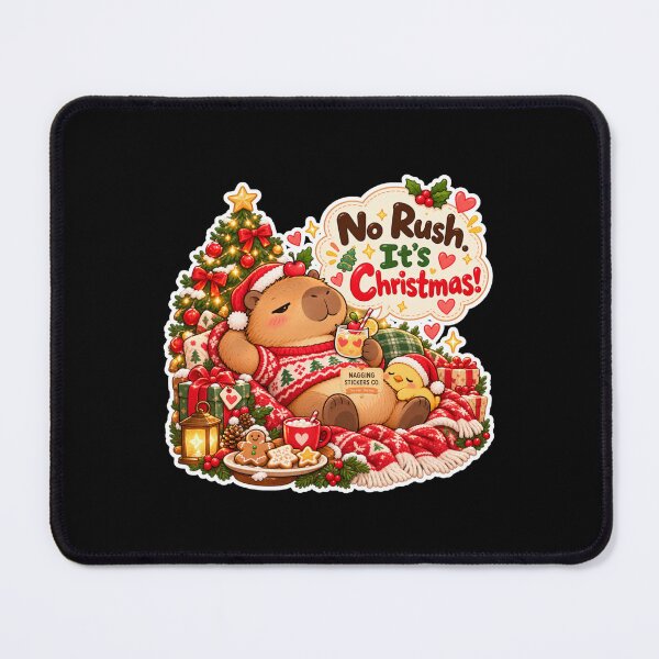 Item preview, NO RUSH. IT'S CHRISTMAS! 2026 BY NAGGINGSTICKERSCO. NAGGING CAPYBARA'S A VERY NAGGING CHRISTMAS! COLLECTION | BLACK Edition | No.02 designed and sold by LaMaisonOfMY.