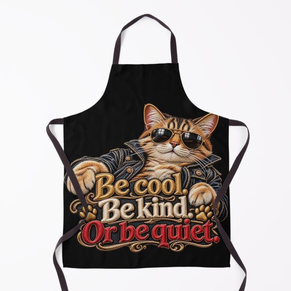 Item preview, Funny Cat Quote – Be Cool Be Kind Or Be Quiet Embroidered Cat designed and sold by Emoji Emblems.