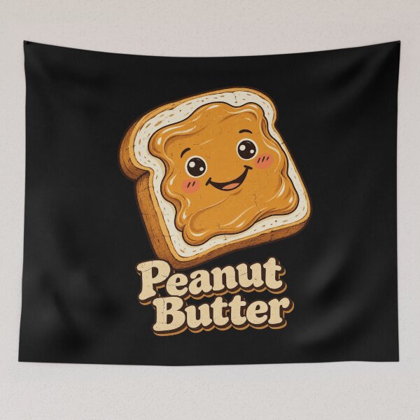 Item preview, Cute Kawaii Peanut Butter Toast Retro Breakfast Food Design designed and sold by SEINENGAPPI12.