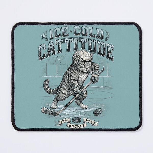 Item preview, Ice Cold Cattitude Funny Hockey designed and sold by FurRealStudioCo.