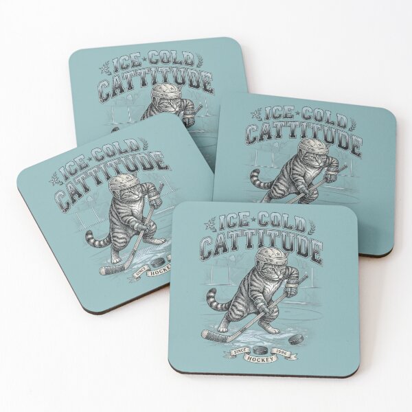 Item preview, Ice Cold Cattitude Funny Hockey designed and sold by FurRealStudioCo.