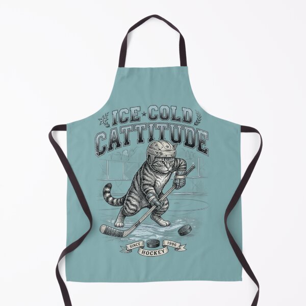 Item preview, Ice Cold Cattitude Funny Hockey designed and sold by FurRealStudioCo.