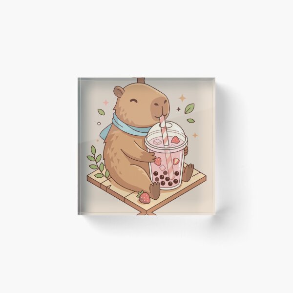 Item preview, Capybara Boba Tea Isometric Illustration designed and sold by Ranpict.