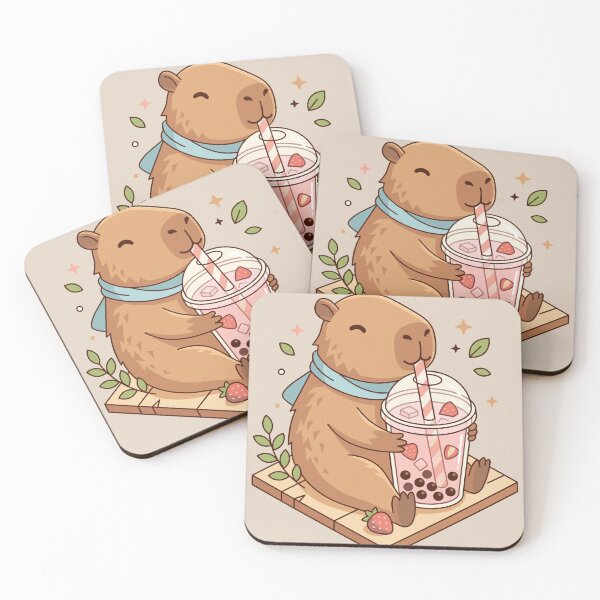 Item preview, Capybara Boba Tea Isometric Illustration designed and sold by Ranpict.
