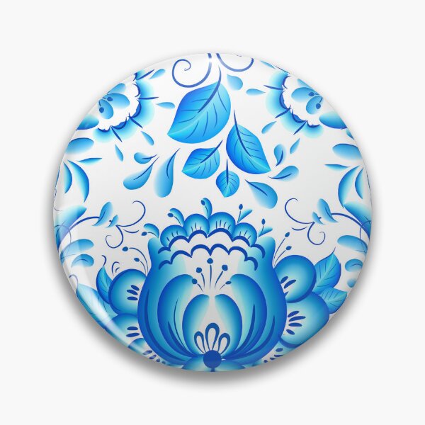 Item preview, Blue Gzhel flowers pattern designed and sold by Art of Sun.