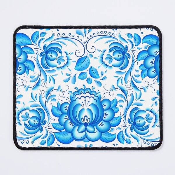 Item preview, Blue Gzhel flowers pattern designed and sold by Art of Sun.