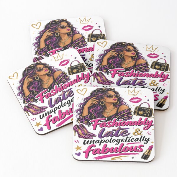 Item preview, Fashionably Late & Unapologetically Fabulous – Sassy Fashion Girl T-Shirt designed and sold by Sushikidsntoddlers.