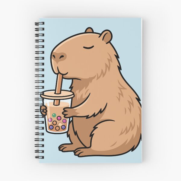 Item preview, Relaxed Capybara Drinking Boba Tea designed and sold by Ranpict.
