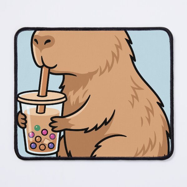Item preview, Relaxed Capybara Drinking Boba Tea designed and sold by Ranpict.