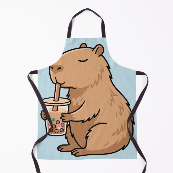 Item preview, Relaxed Capybara Drinking Boba Tea designed and sold by Ranpict.