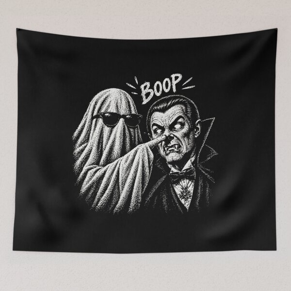 Item preview, Retro Halloween Monster Selfie - Halloween Monsters -  Boop Halloween designed and sold by KravinaPhol.