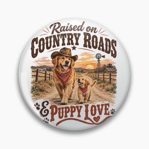 Item preview, Raised on Country Roads & Puppy Love designed and sold by PawPlanetPro.