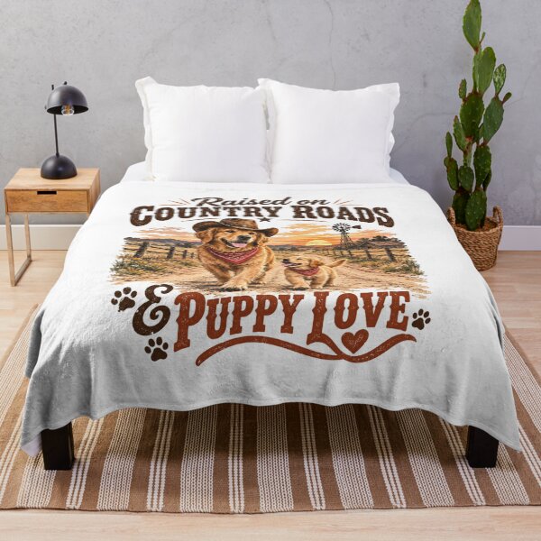 Item preview, Raised on Country Roads & Puppy Love designed and sold by PawPlanetPro.