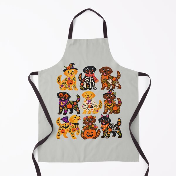Item preview, Colorful Labrador Halloween Folk Art Floral Dog Collage designed and sold by AmiGraph.
