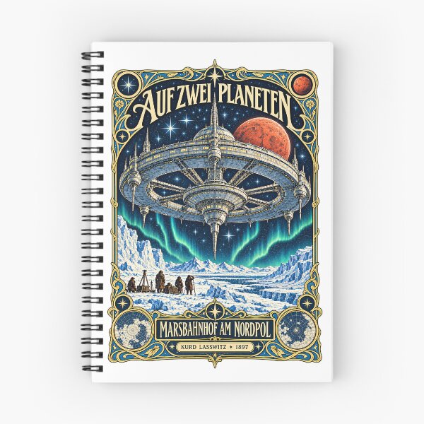 Item preview, Auf zwei Planeten — Mars Station at the North Pole — Kurd Laßwitz 1897 designed and sold by Past in Threads.