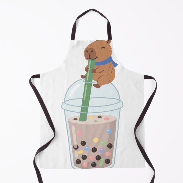 Item preview, Tiny Capybara Climbing Boba Tea Cup designed and sold by Ranpict.