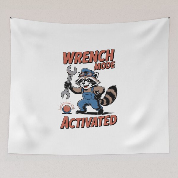 Item preview, Wrench Mode Activated Funny Mechanic Raccoon Handy Garage Gift designed and sold by jkrphoto.
