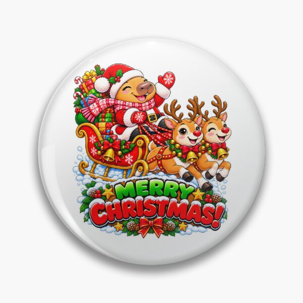 Item preview, Merry Christmas Capybara – Santa Sleigh & Reindeer Holiday Adventure designed and sold by CapybaraTravels.