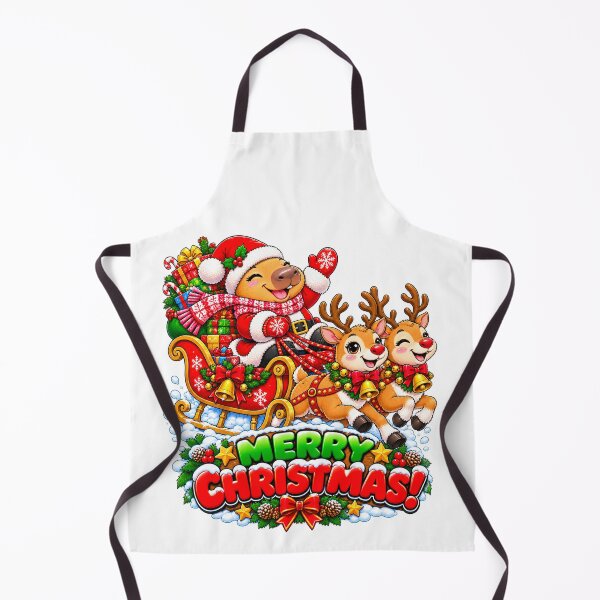 Item preview, Merry Christmas Capybara – Santa Sleigh & Reindeer Holiday Adventure designed and sold by CapybaraTravels.