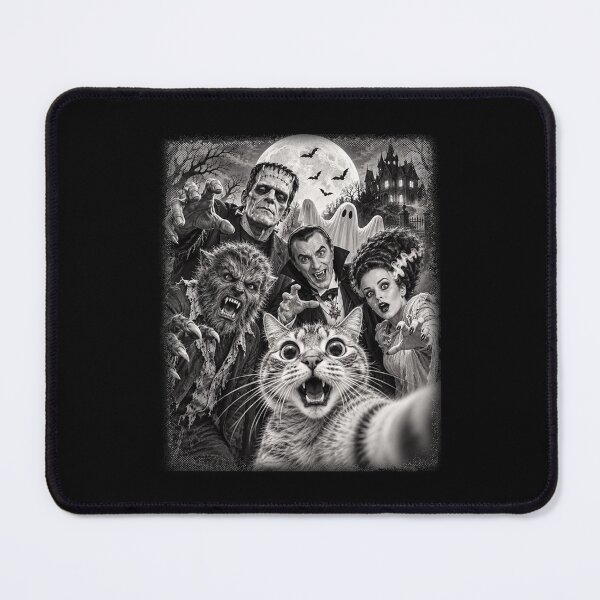 Item preview, Retro Halloween Monster Selfie - Halloween Monsters - Cat Selfie With Horror Monsters designed and sold by KravinaPhol.