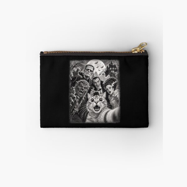 Item preview, Retro Halloween Monster Selfie - Halloween Monsters - Cat Selfie With Horror Monsters designed and sold by KravinaPhol.