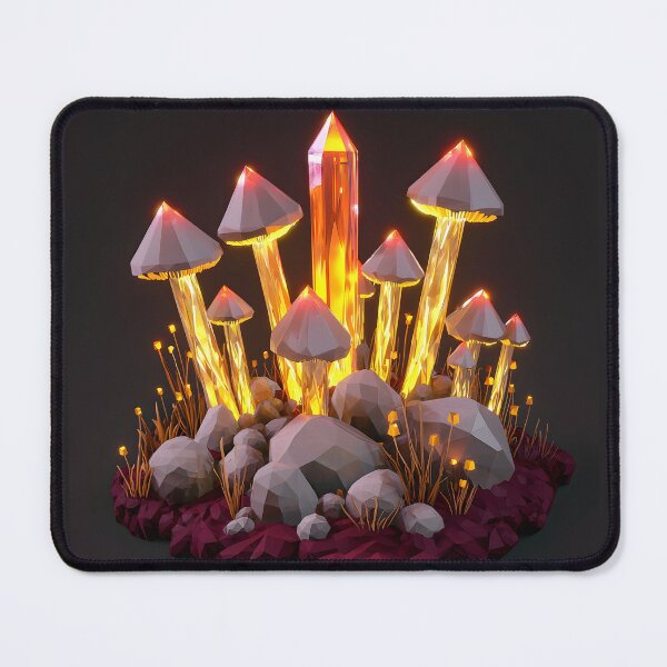 Item preview, Crystal Mushroom Forest, 3d Render, Rich Burgundy designed and sold by Checho30.
